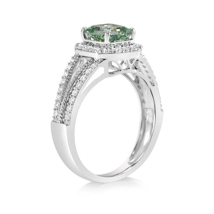 Fancy Green Lab grown Diamond Ring 2.11ctw - Lotus Diamond