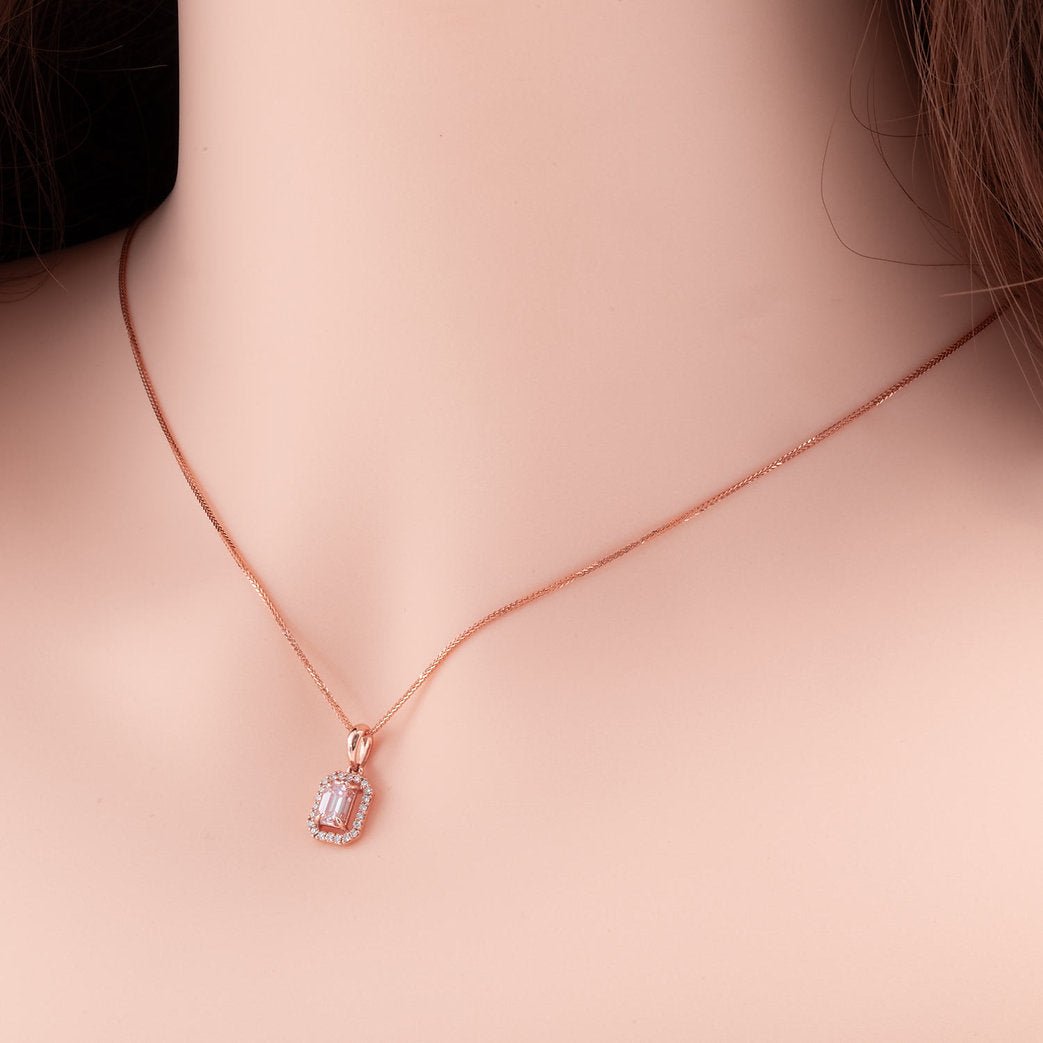 Fancy Pink Lab - grown Diamond Necklace 0.84 ctw - Lotus Diamond