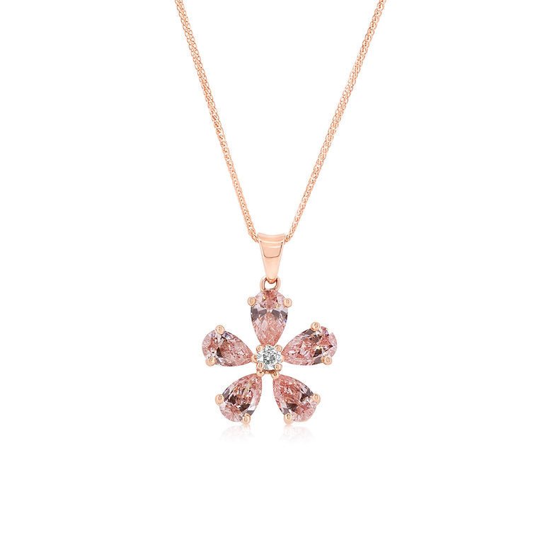 Fancy Pink Lab - grown Diamond Necklace 2.50 ctw - Lotus Diamond