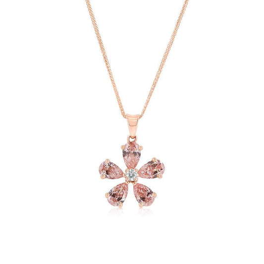Fancy Pink Lab - grown Diamond Necklace 2.50 ctw - Lotus Diamond