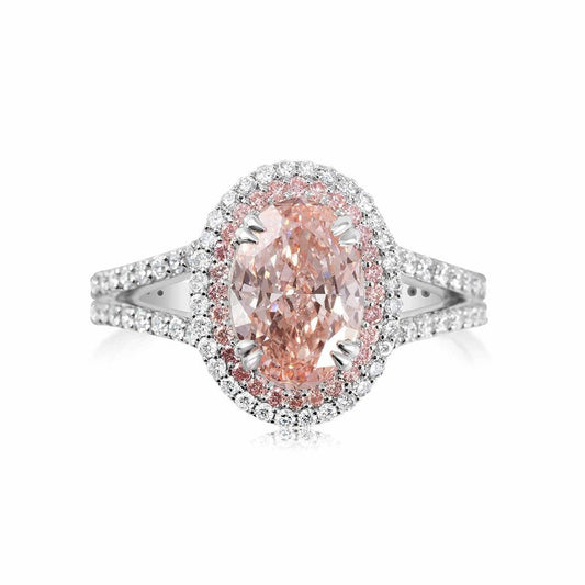 Fancy Pink Lab - grown Diamond Ring 2.01ct - Lotus Diamond