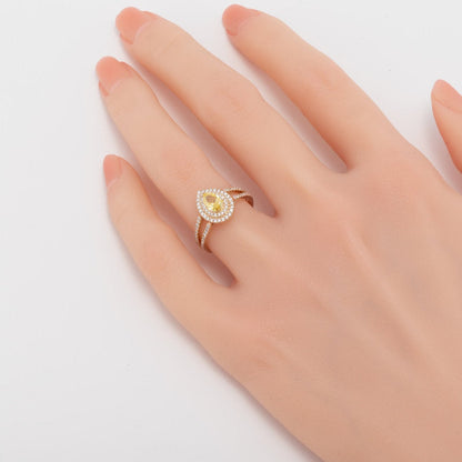 Fancy Yellow Lab grown Diamond Ring 0.94ctw - Lotus Diamond