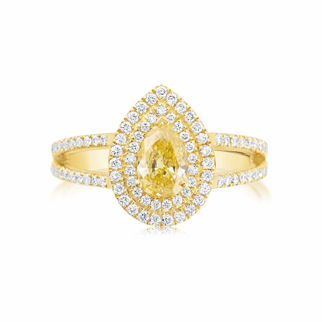 Fancy Yellow Lab grown Diamond Ring 0.94ctw - Lotus Diamond