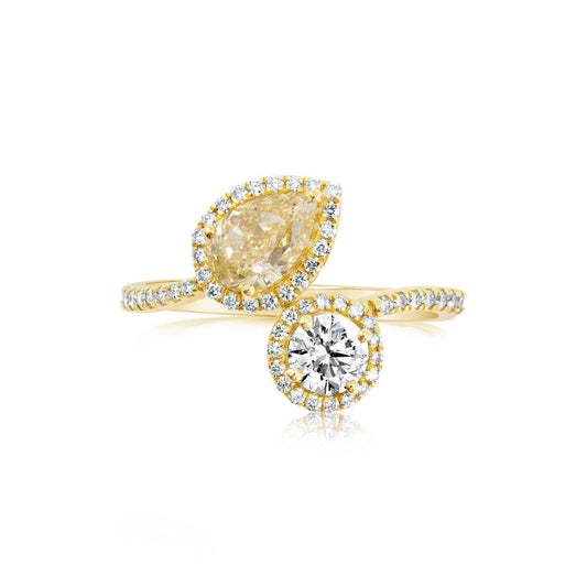Fancy Yellow Lab grown Diamond Ring 1.71ctw - Lotus Diamond