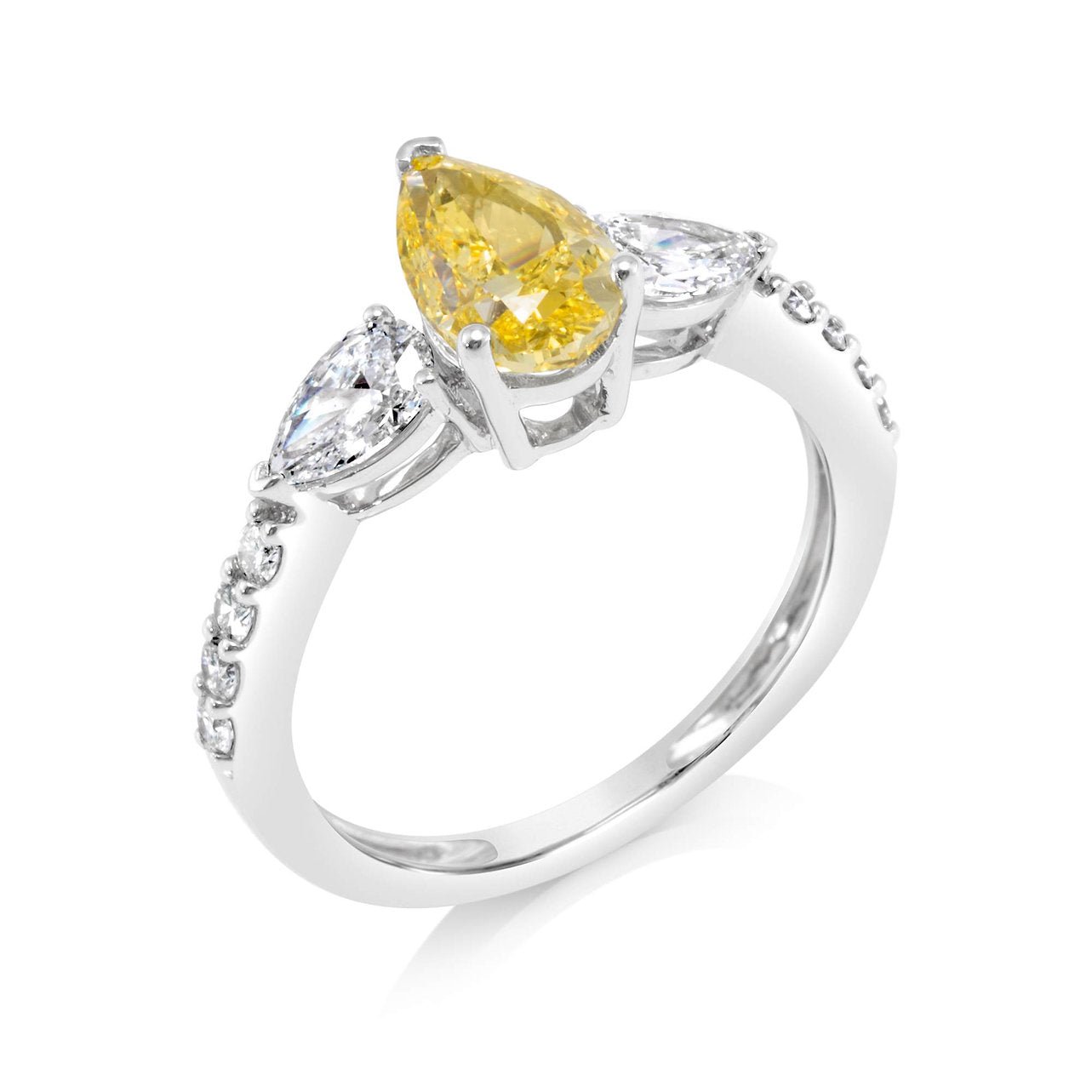 Fancy Yellow Lab grown Diamond Ring 2.19ctw - Lotus Diamond
