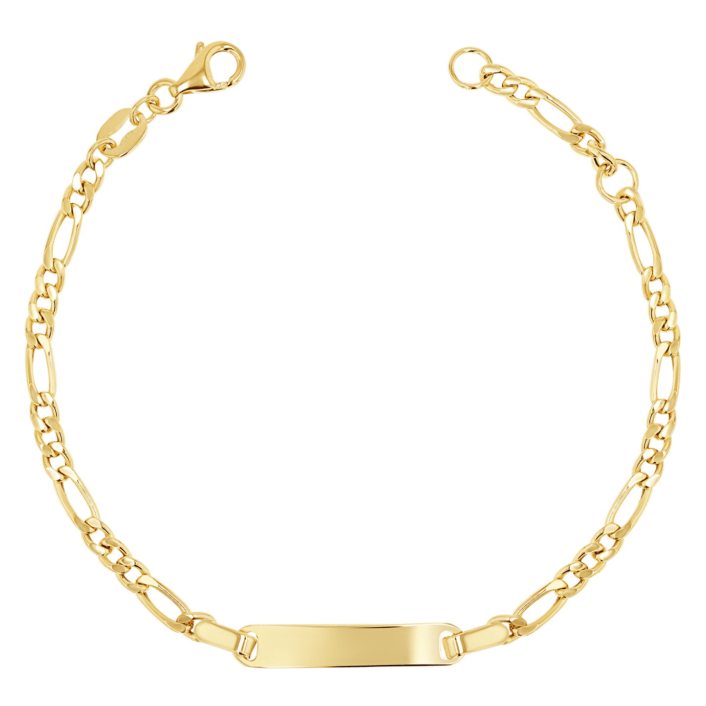 Figaro ID Bracelet - Lotus Diamond