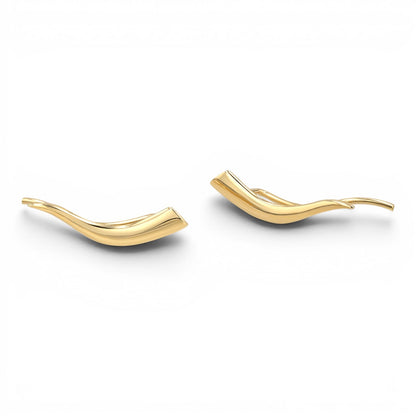 Flame Ear Crawler Earrings - Lotus Diamond