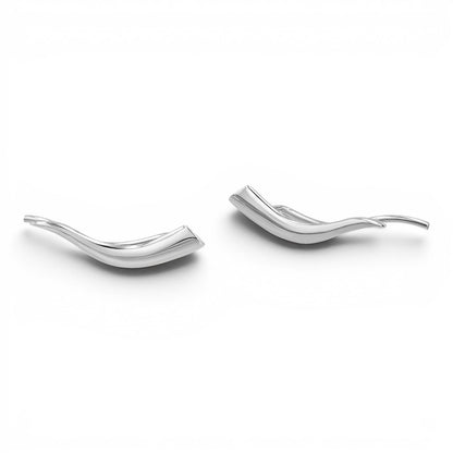 Flame Ear Crawler Earrings - Lotus Diamond