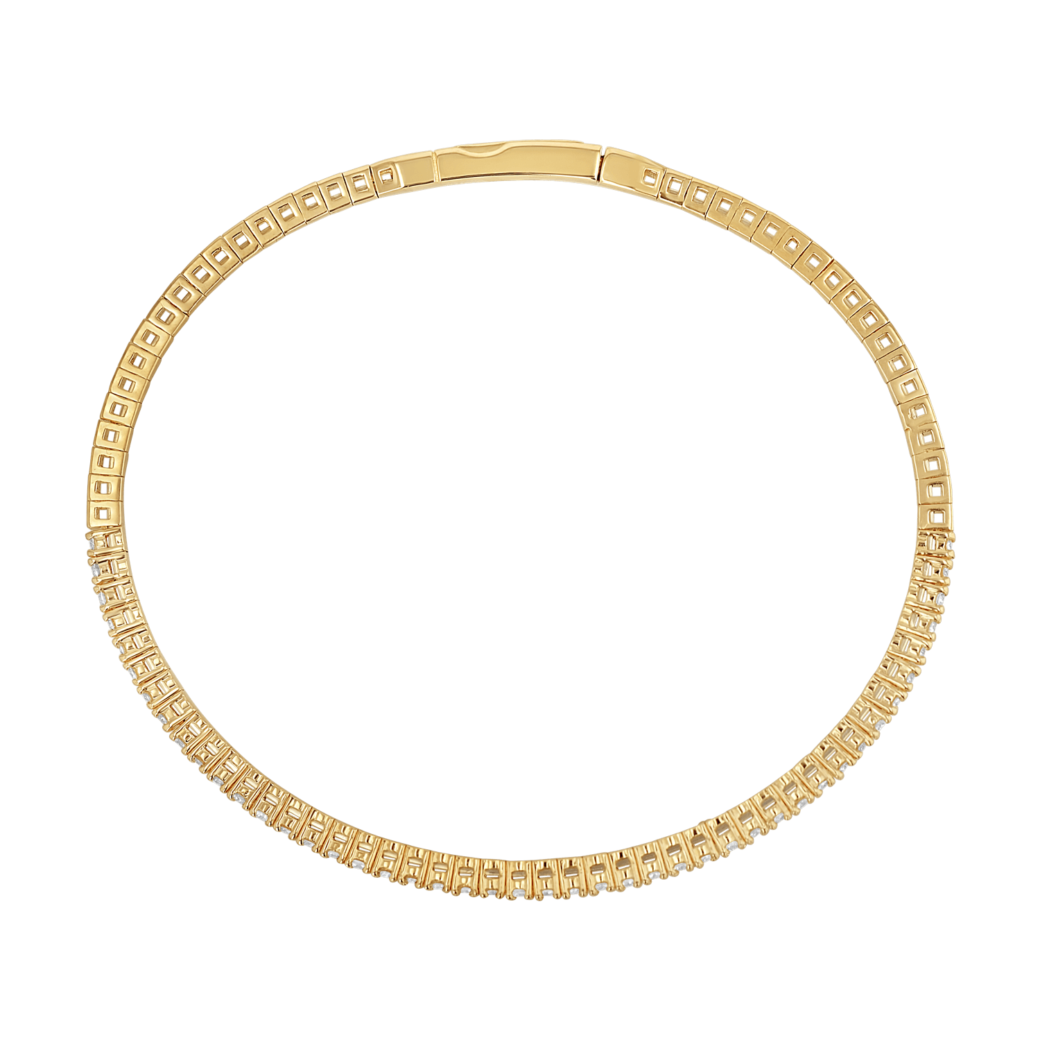 Flexible Diamond Tennis Bangle Bracelet - Lotus Diamond