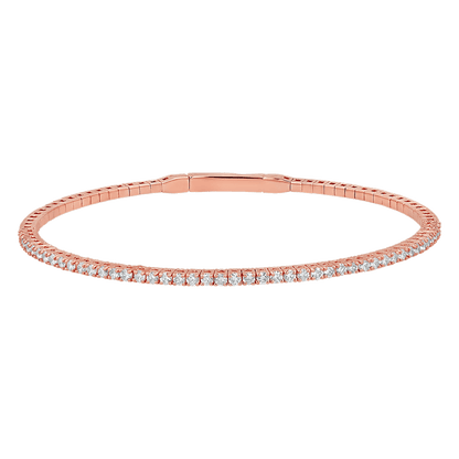 Flexible Diamond Tennis Bangle Bracelet - Lotus Diamond
