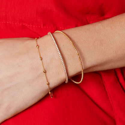 Flexible Diamond Tennis Bangle Bracelet - Lotus Diamond