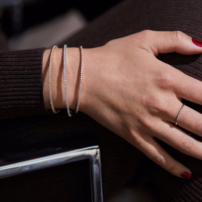 Flexible Diamond Tennis Bangle Bracelet - Lotus Diamond