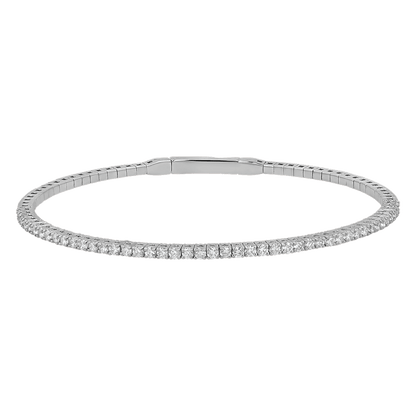 Flexible Diamond Tennis Bangle Bracelet - Lotus Diamond