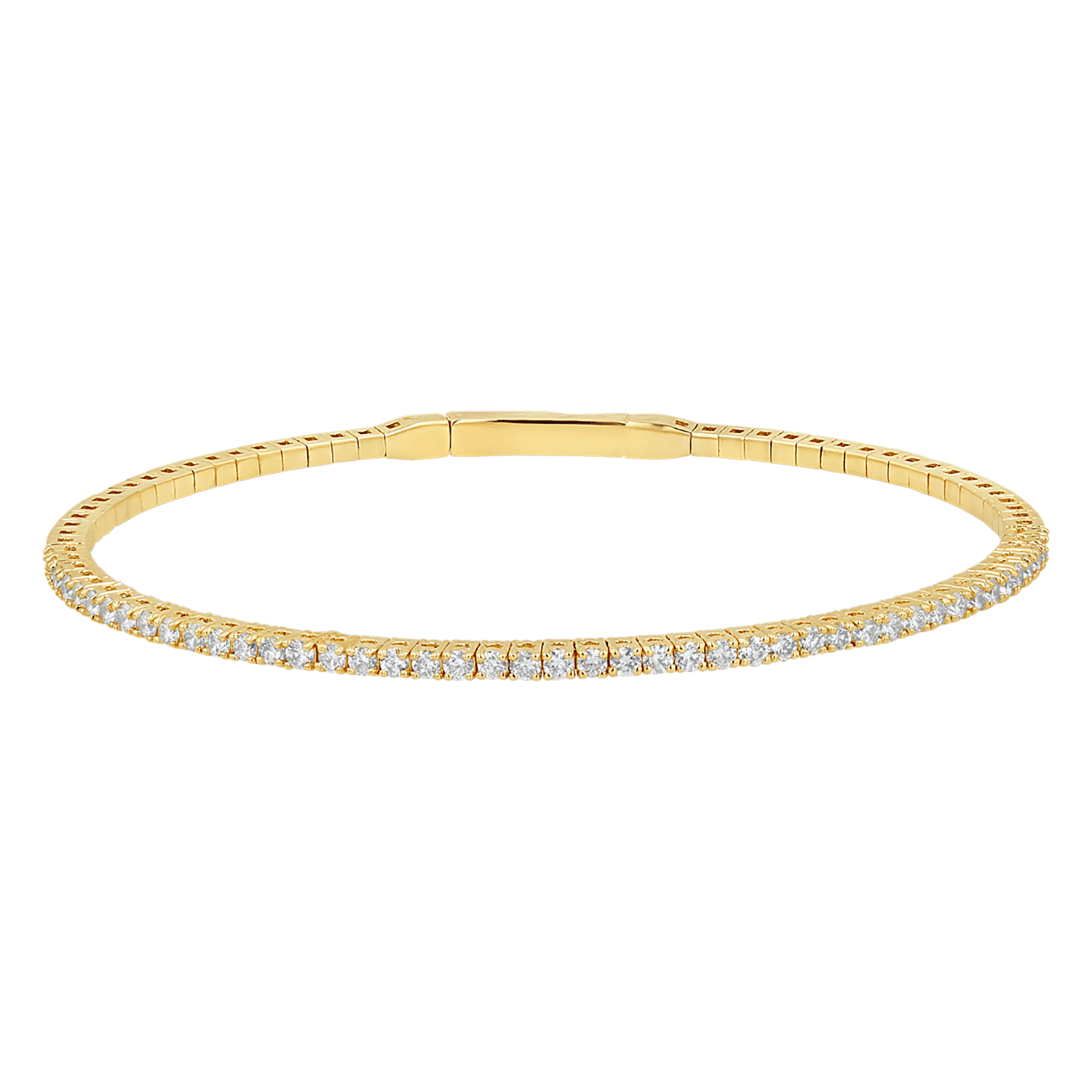 Flexible Diamond Tennis Bangle Bracelet - Lotus Diamond