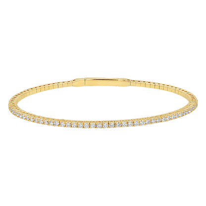 Flexible Diamond Tennis Bangle Bracelet - Lotus Diamond