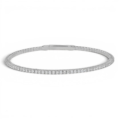 Flexible Diamond Tennis Bangle Bracelet - Lotus Diamond