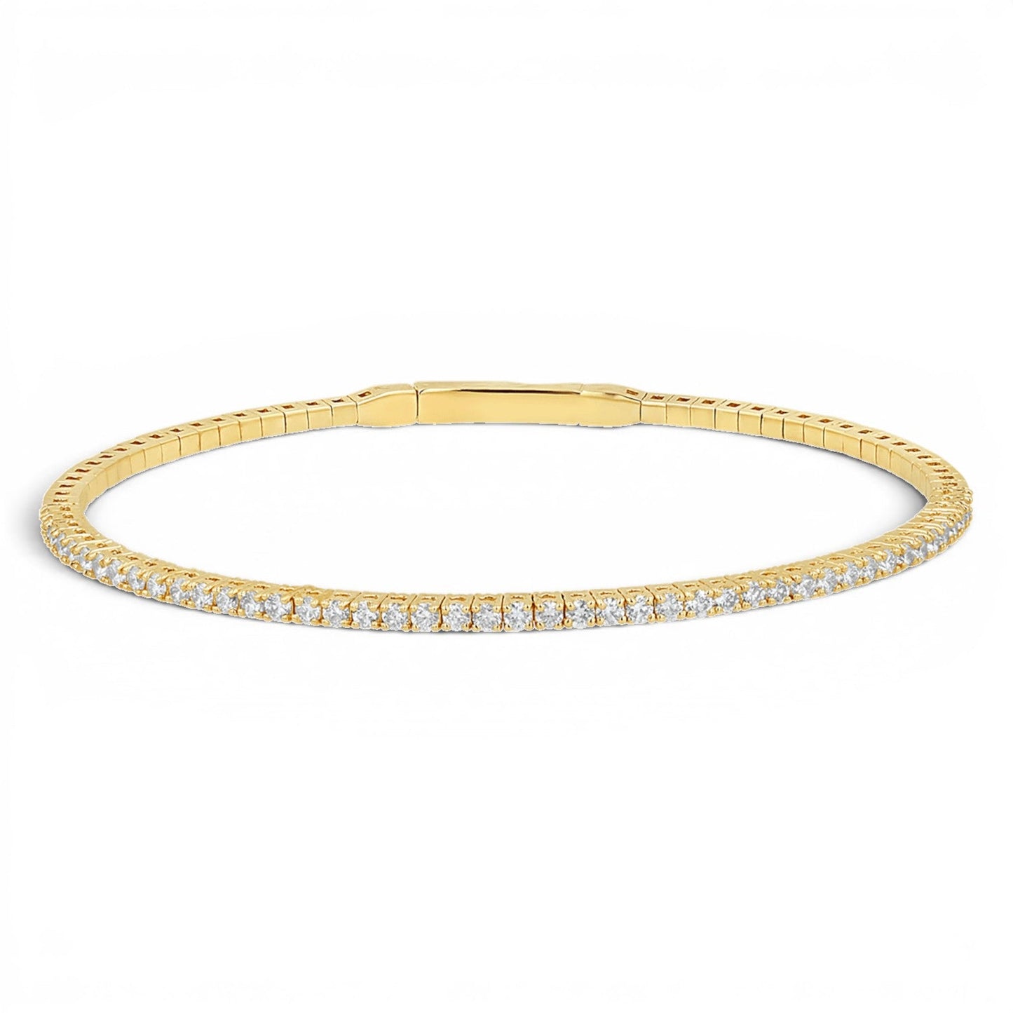 Flexible Diamond Tennis Bangle Bracelet - Lotus Diamond
