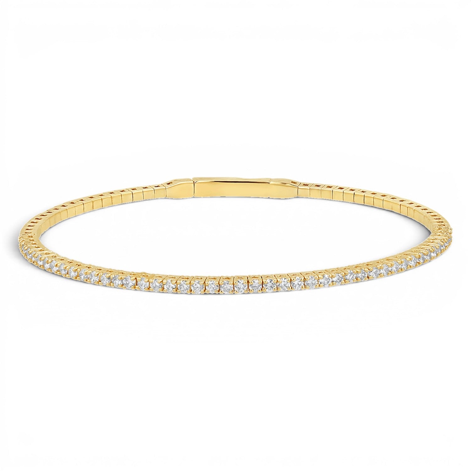 Flexible Diamond Tennis Bangle Bracelet - Lotus Diamond
