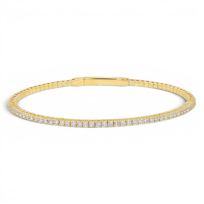 Flexible Diamond Tennis Bangle Bracelet - Lotus Diamond