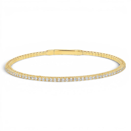 Flexible Diamond Tennis Bangle Bracelet - Lotus Diamond