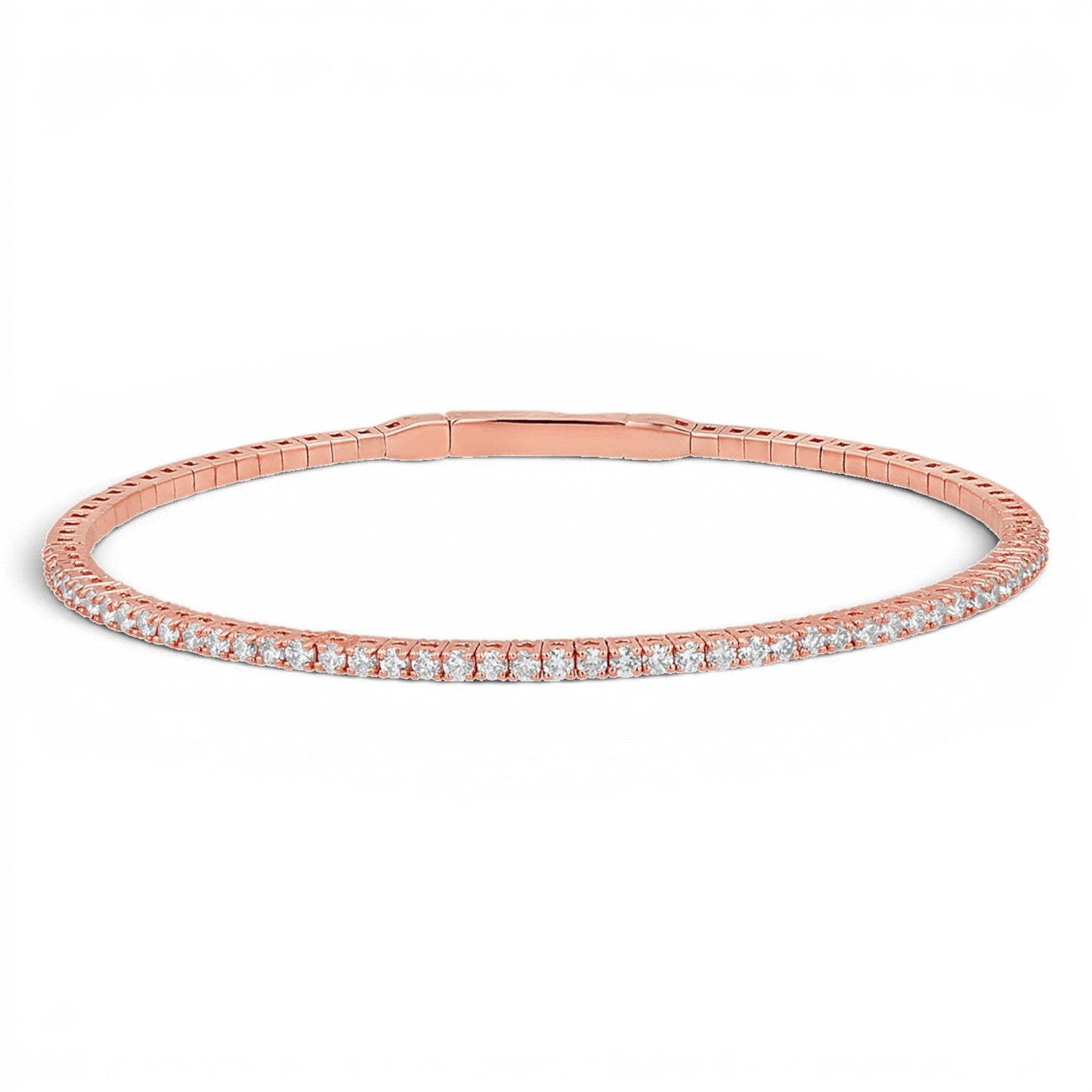 Flexible Diamond Tennis Bangle Bracelet - Lotus Diamond