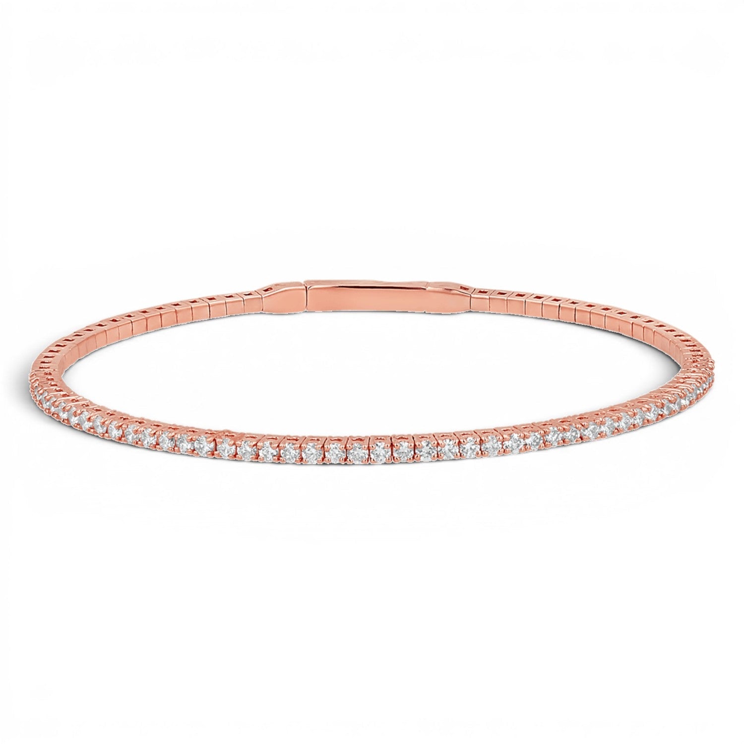 Flexible Diamond Tennis Bangle Bracelet - Lotus Diamond