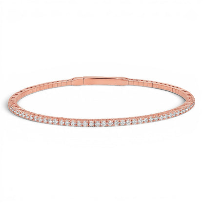 Flexible Diamond Tennis Bangle Bracelet - Lotus Diamond