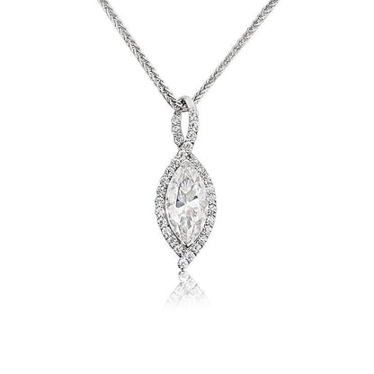 Full diamond marquise diamond Pendant - Lotus Diamond