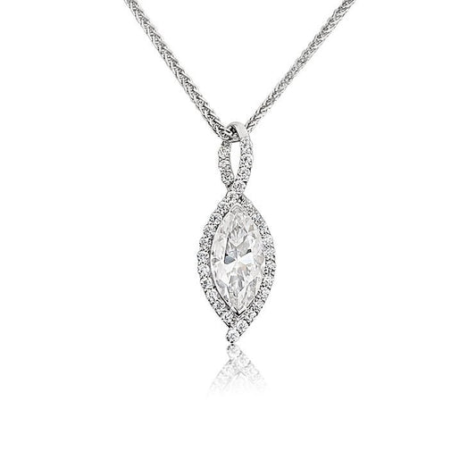 Full diamond marquise diamond Pendant - Lotus Diamond