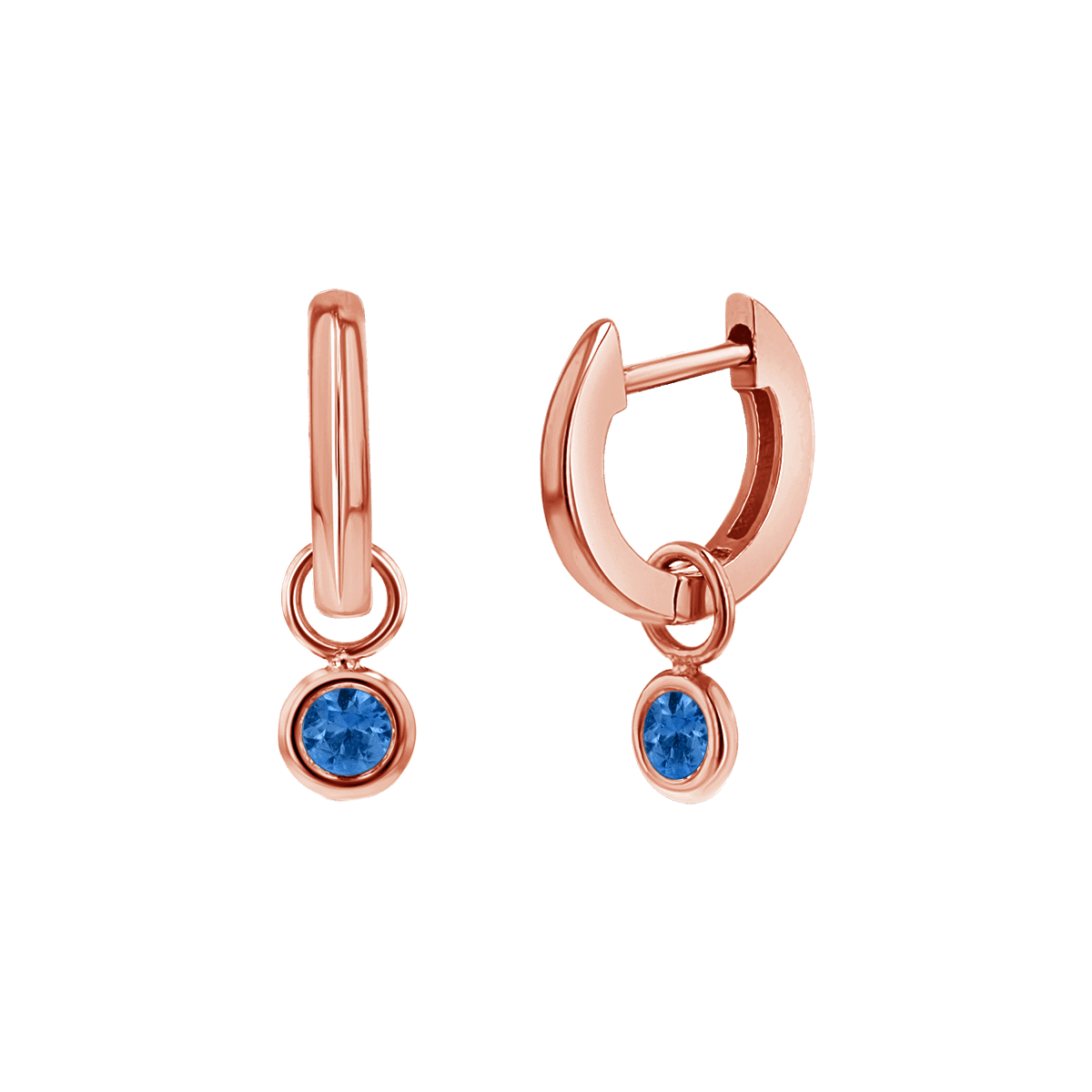 Gemstone Drop Huggies Hoops - Lotus Diamond