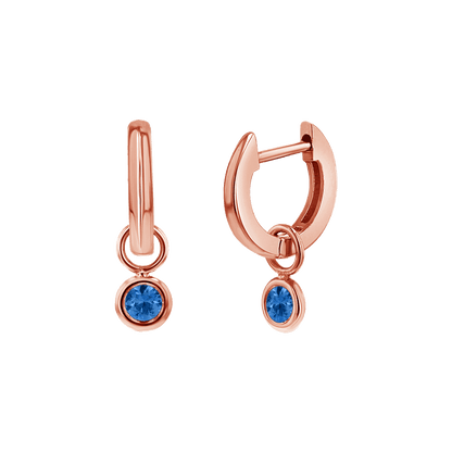 Gemstone Drop Huggies Hoops - Lotus Diamond