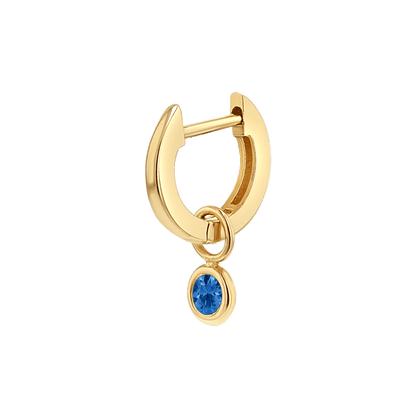 Gemstone Drop Huggies Hoops - Lotus Diamond