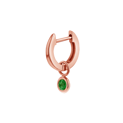 Gemstone Drop Huggies Hoops - Lotus Diamond