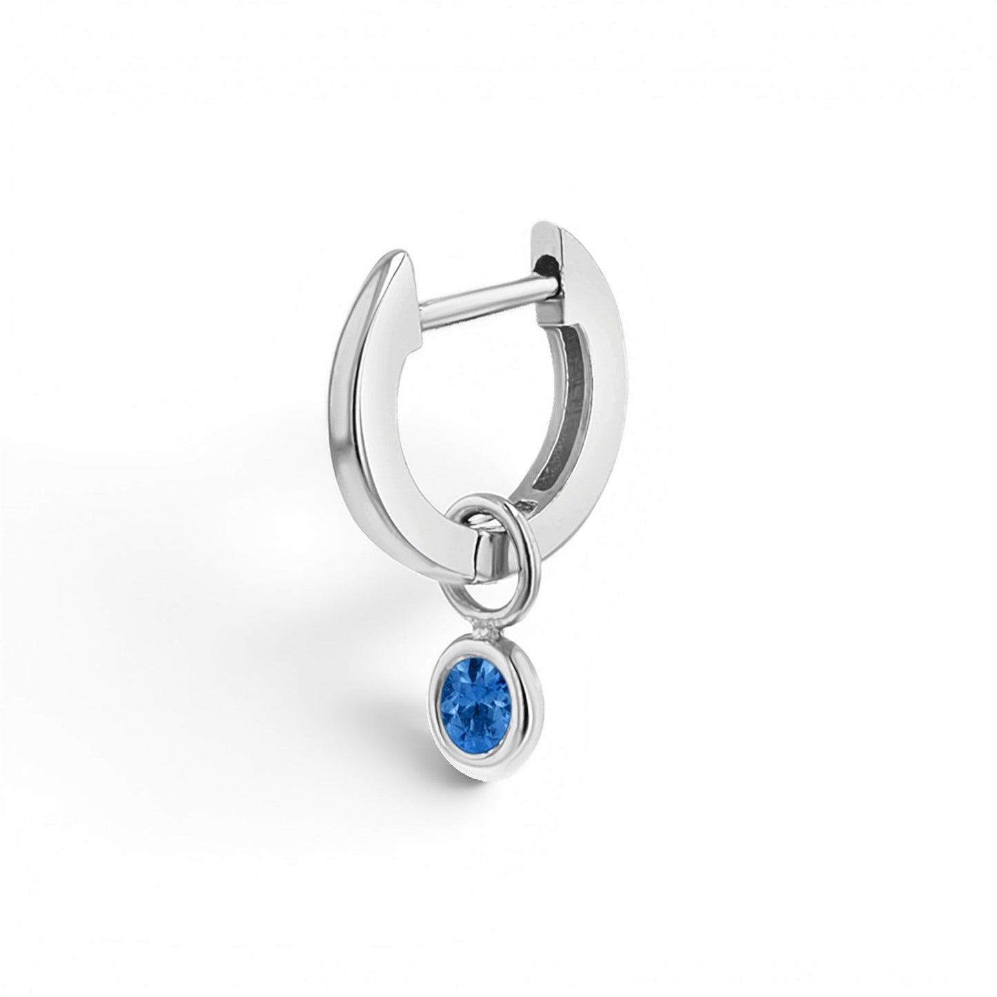 Gemstone Drop Huggies Hoops - Lotus Diamond