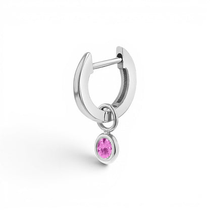 Gemstone Drop Huggies Hoops - Lotus Diamond