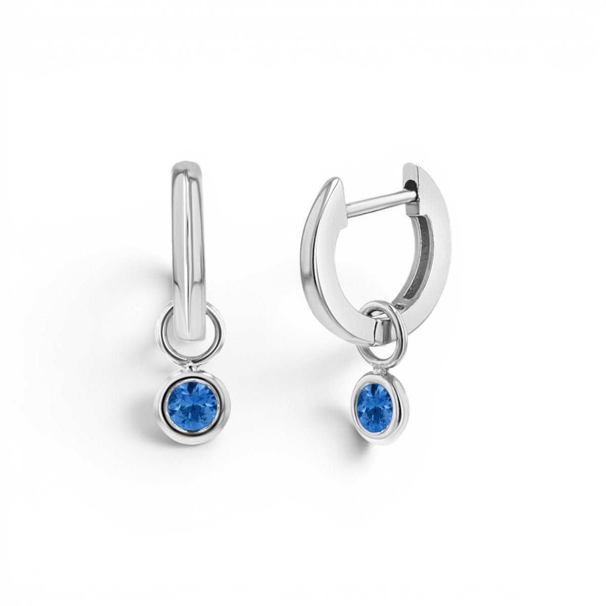 Gemstone Drop Huggies Hoops - Lotus Diamond