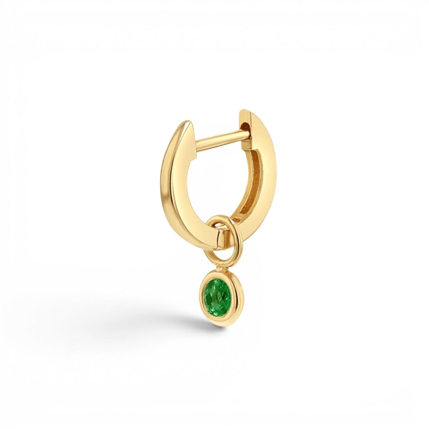 Gemstone Drop Huggies Hoops - Lotus Diamond