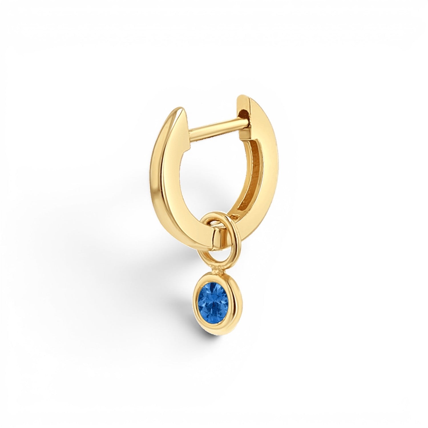 Gemstone Drop Huggies Hoops - Lotus Diamond