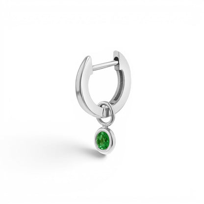Gemstone Drop Huggies Hoops - Lotus Diamond