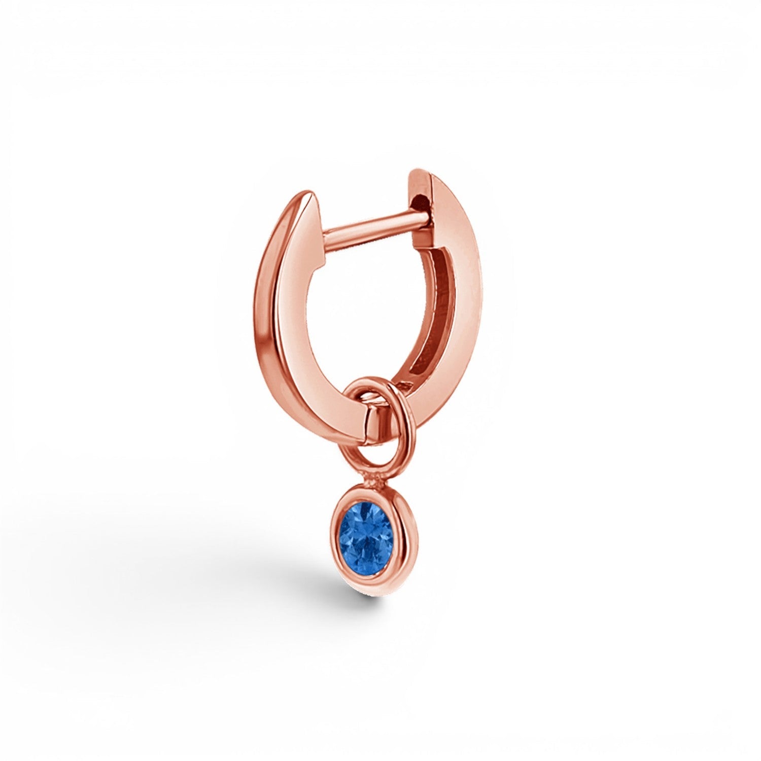 Gemstone Drop Huggies Hoops - Lotus Diamond