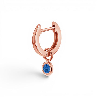 Gemstone Drop Huggies Hoops - Lotus Diamond