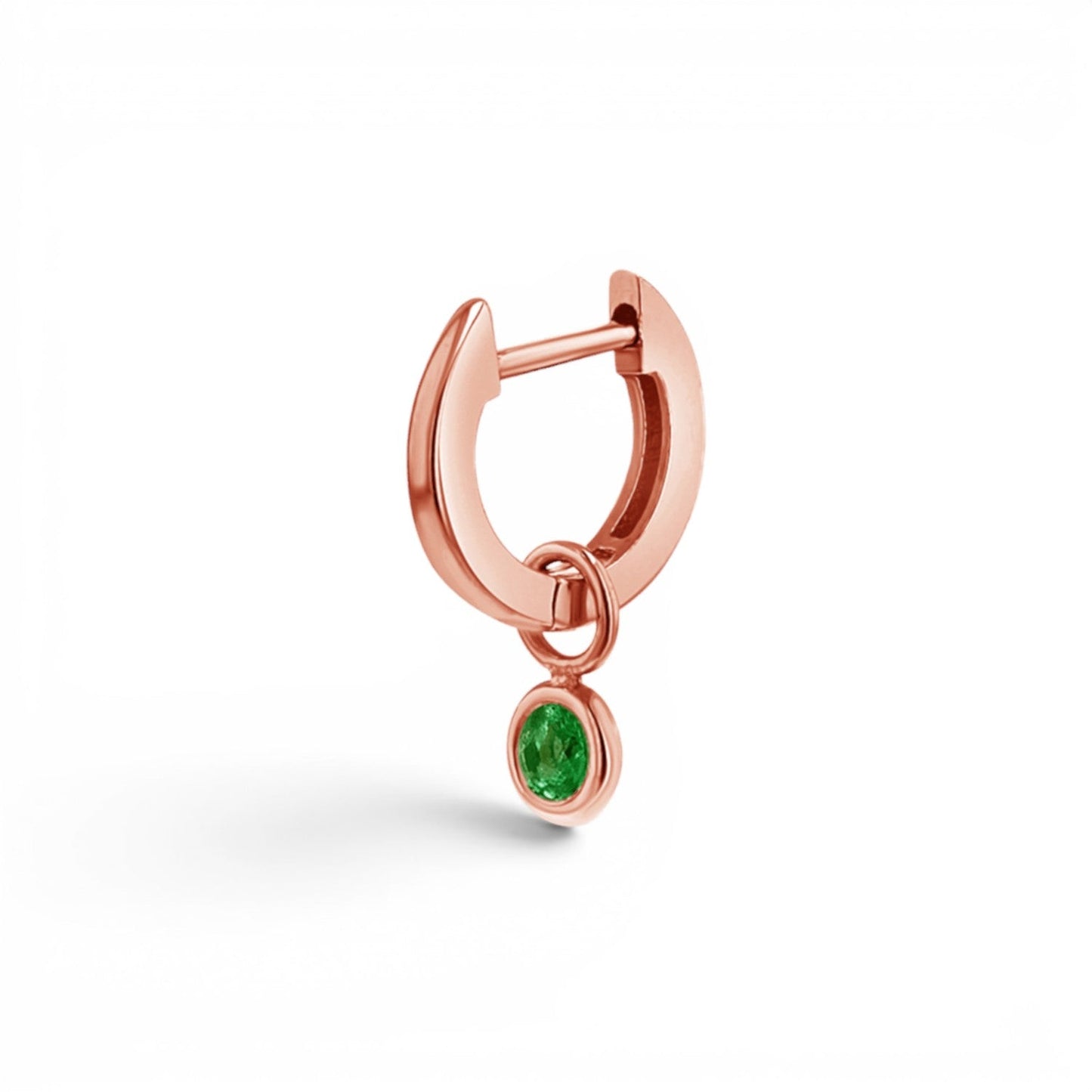 Gemstone Drop Huggies Hoops - Lotus Diamond