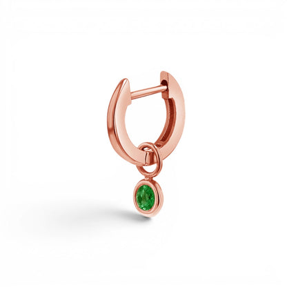 Gemstone Drop Huggies Hoops - Lotus Diamond