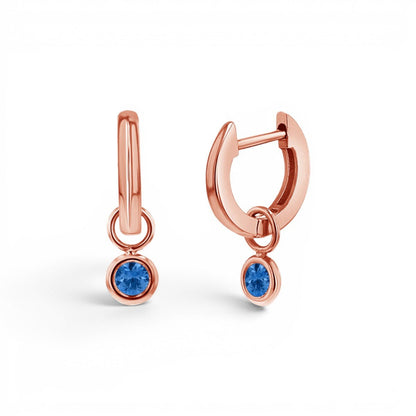 Gemstone Drop Huggies Hoops - Lotus Diamond