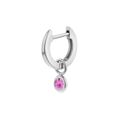 Gemstone Drop Huggies Hoops - Lotus Diamond