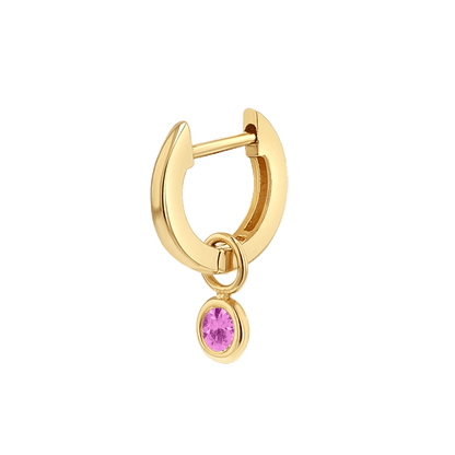 Gemstone Drop Huggies Hoops - Lotus Diamond