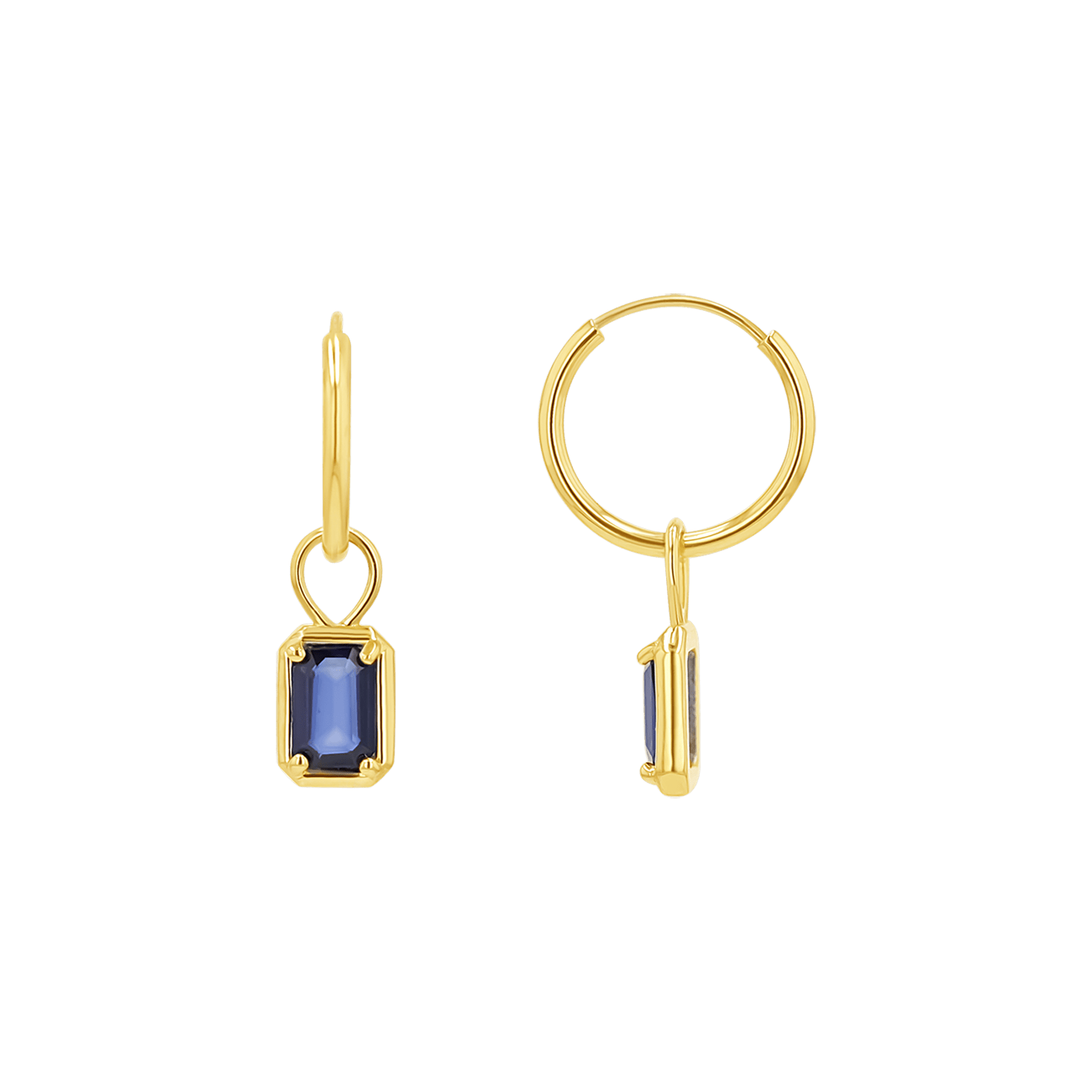 Gemstone Emerald Huggie Charms - Lotus Diamond