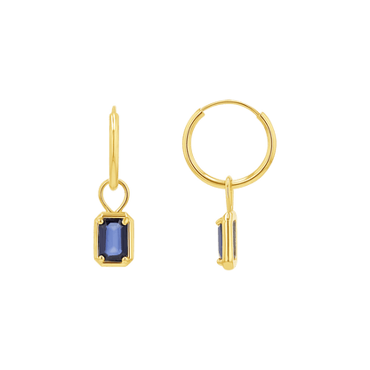 Gemstone Emerald Huggie Charms - Lotus Diamond