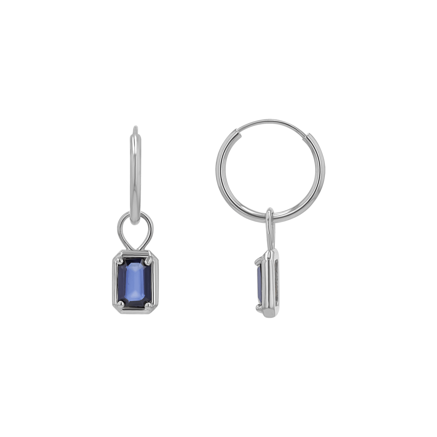 Gemstone Emerald Huggie Charms - Lotus Diamond