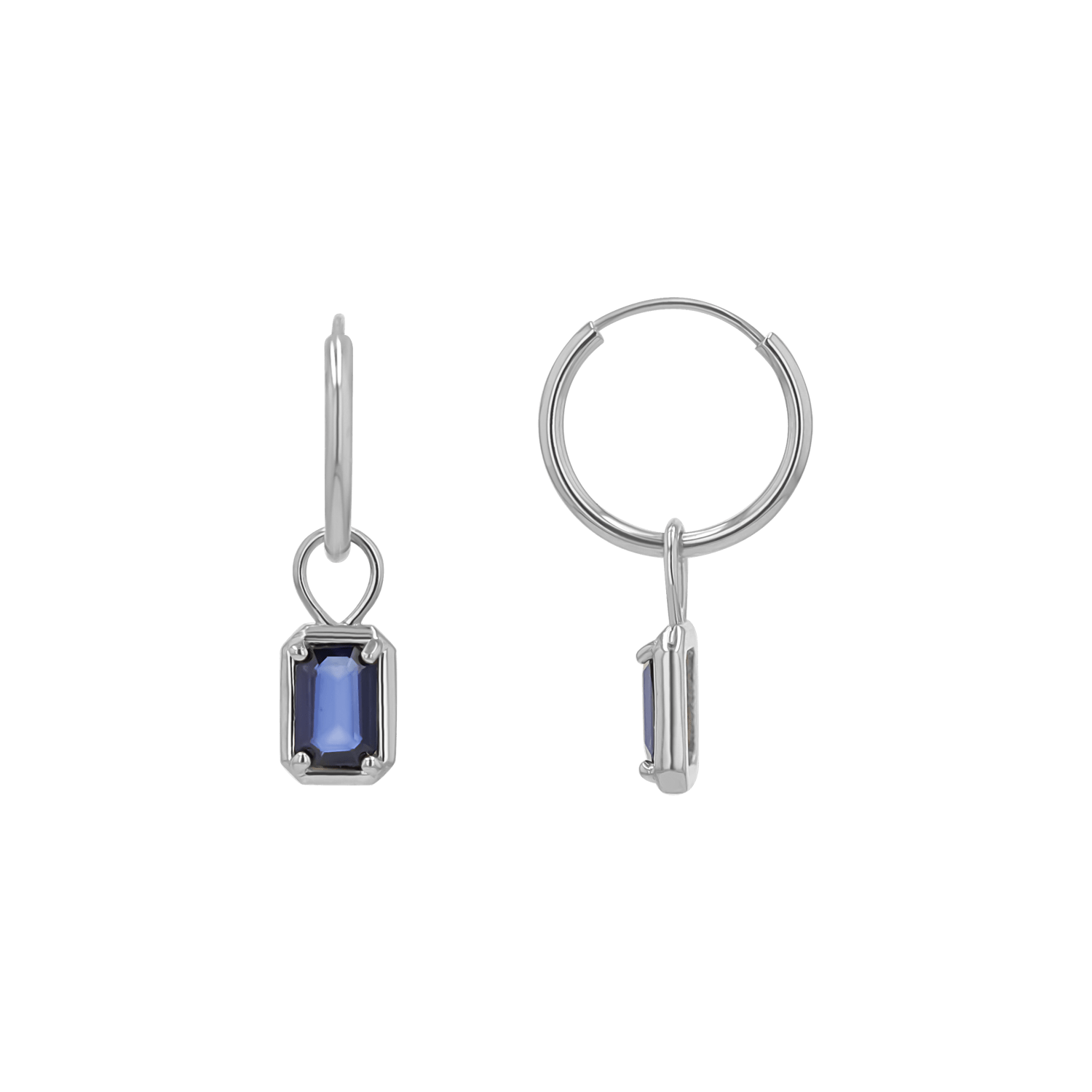 Gemstone Emerald Huggie Charms - Lotus Diamond